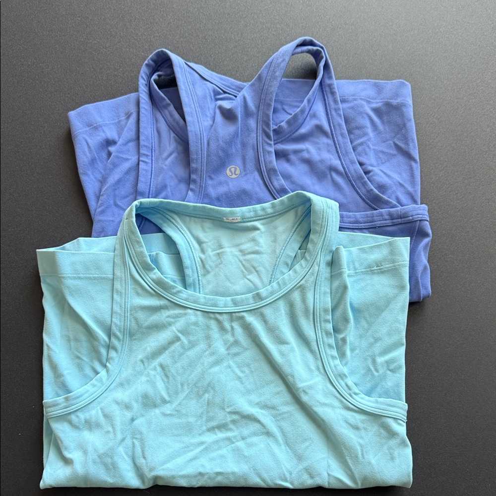 Lululemon Blue and Light Blue Tank Tops